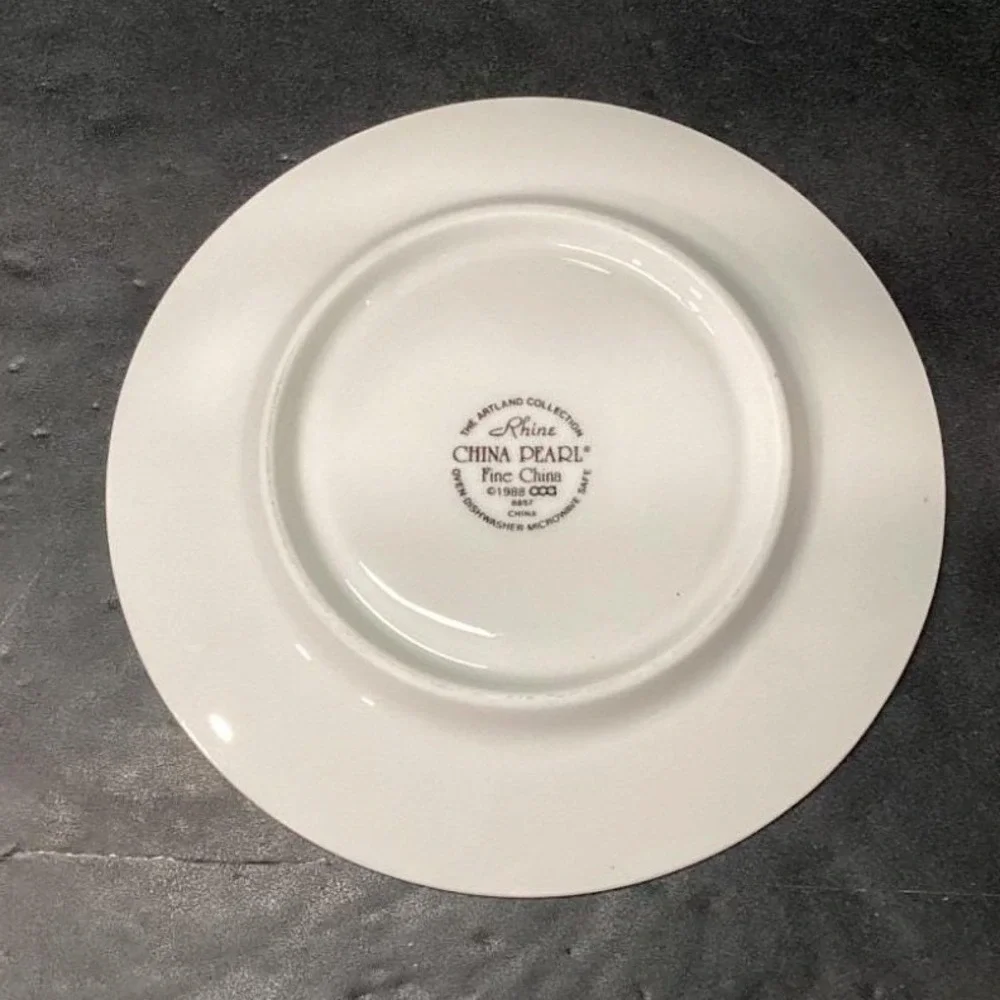 Artland Collection Rhine China Pearl Saucers, Set Of 2 Vintage Floral Dinnerware